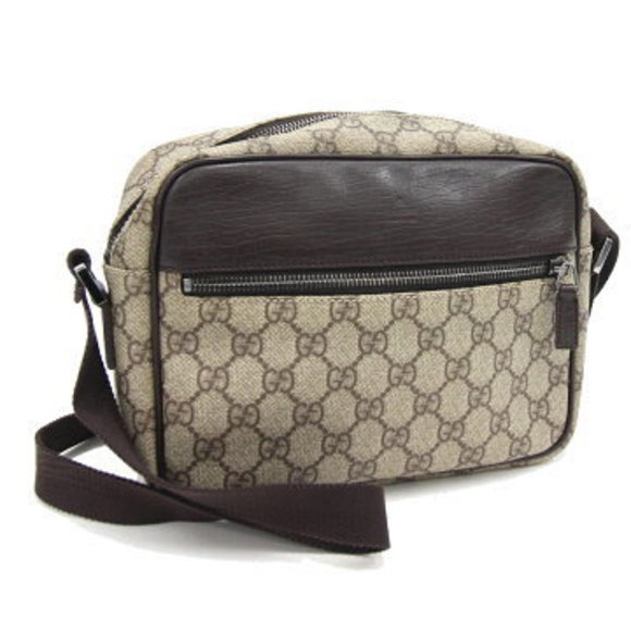 Gucci GG Supreme Shoulder Bag Beige Leather - Picture 1 of 8